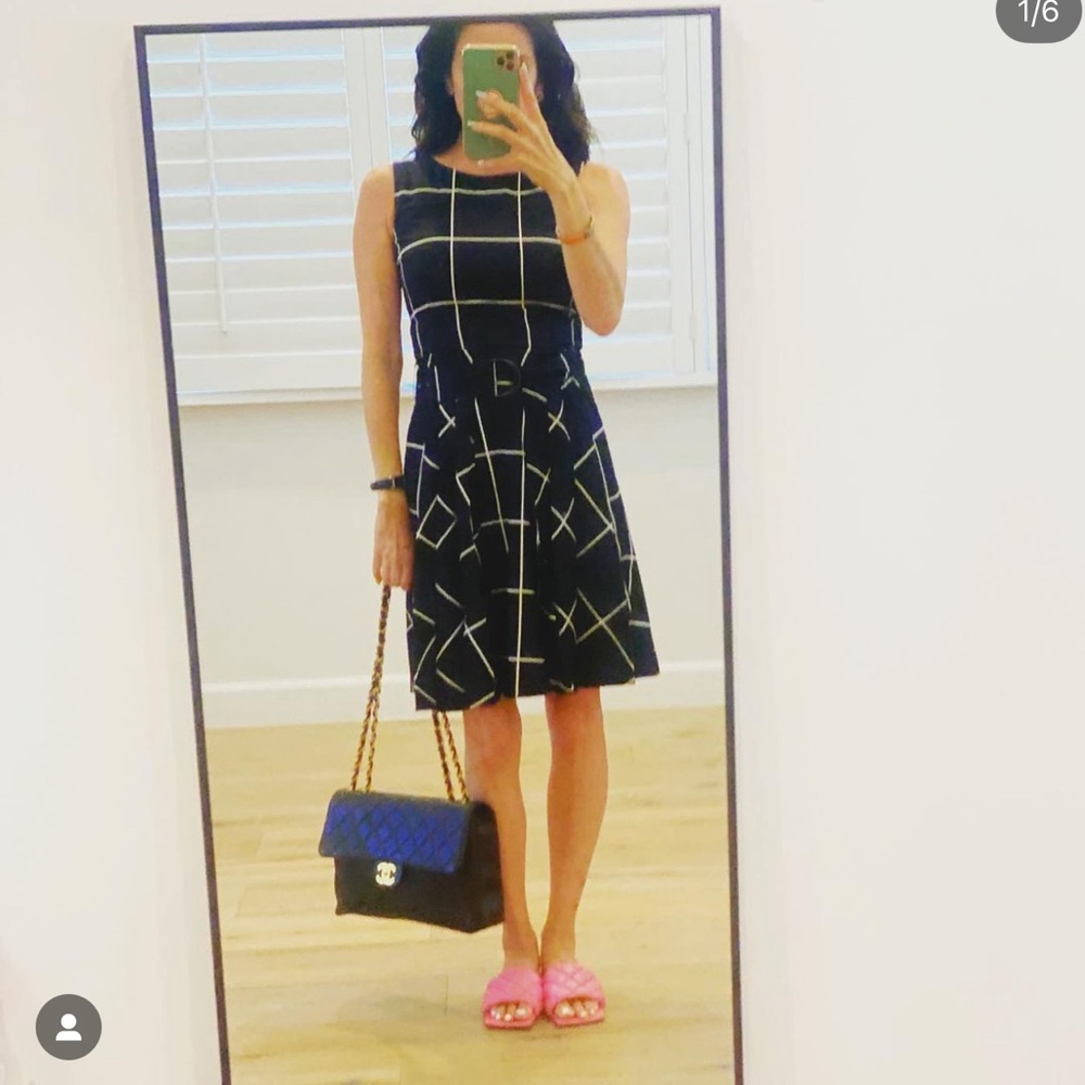 Akris Punto Windowpane Print Sundress